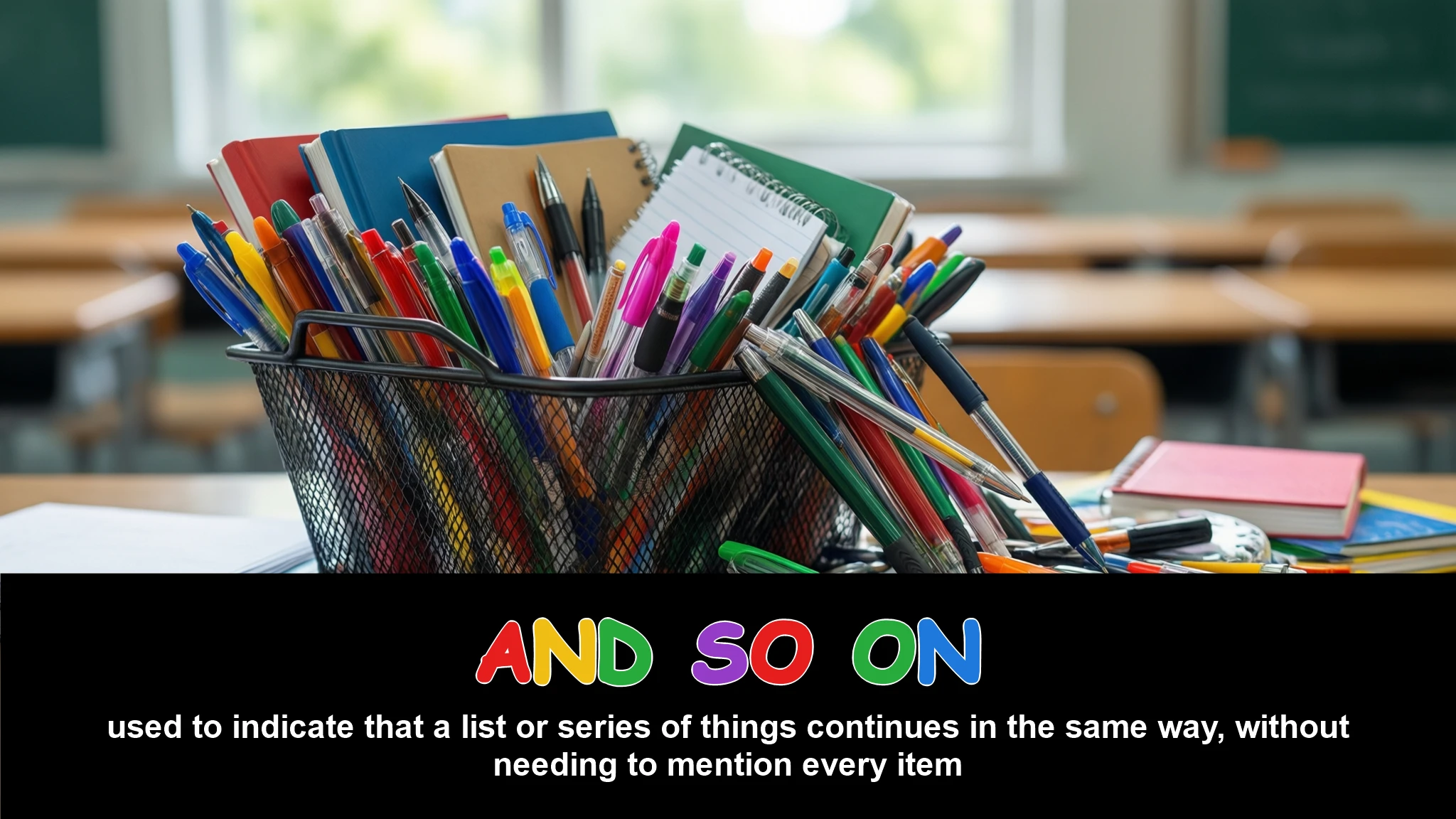English Illustration for and so on